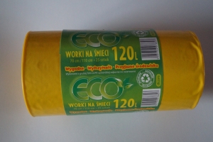 Worki na śmieci LDPE 120L a'25 żółte