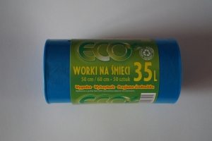 Worki na śmieci LDPE 35L a'50 niebieskie